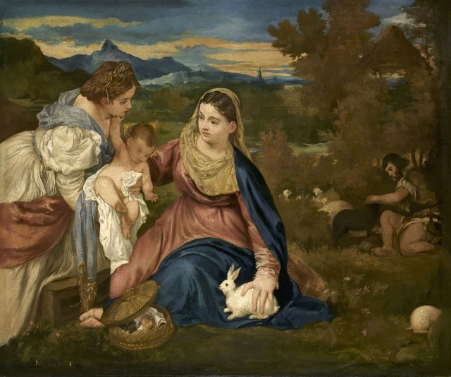 222-Édouard Manet, Madonna del Coniglio di Edouard Manet dopo Tiziano, 1850-60